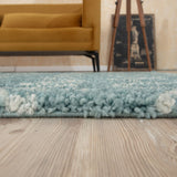 Moroccan Duck Egg Blue Shaggy Rug 950 by The Rugs