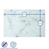 Rinkit Rectangle Glass Chopping Board Marble - 30cm x 20cm