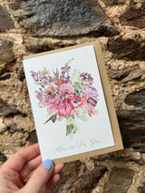Hand‑Painted Watercolour Floral Greeting Card | Katie Hipwell Design