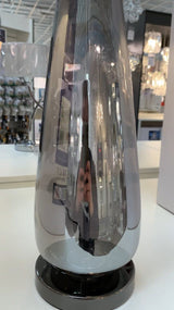 Pagazzi Tulisa Tall Smoked Glass Table Lamp with Silver Shade