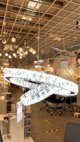 Pagazzi Kendra 2-Light Polished Chrome Crystal LED Pendant Ceiling Light