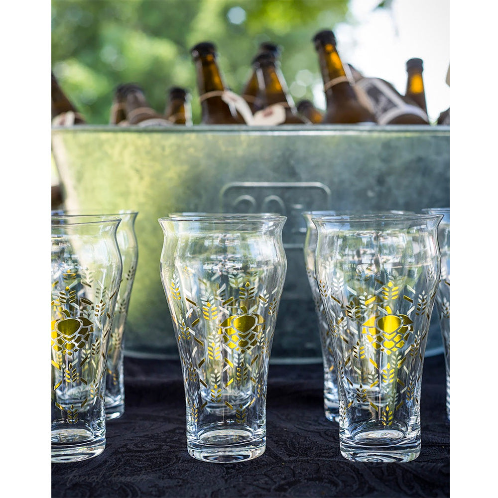 Jeray Final Touch Barley & Hops Brewhouse Beer Glass, Set of 4, 591ml