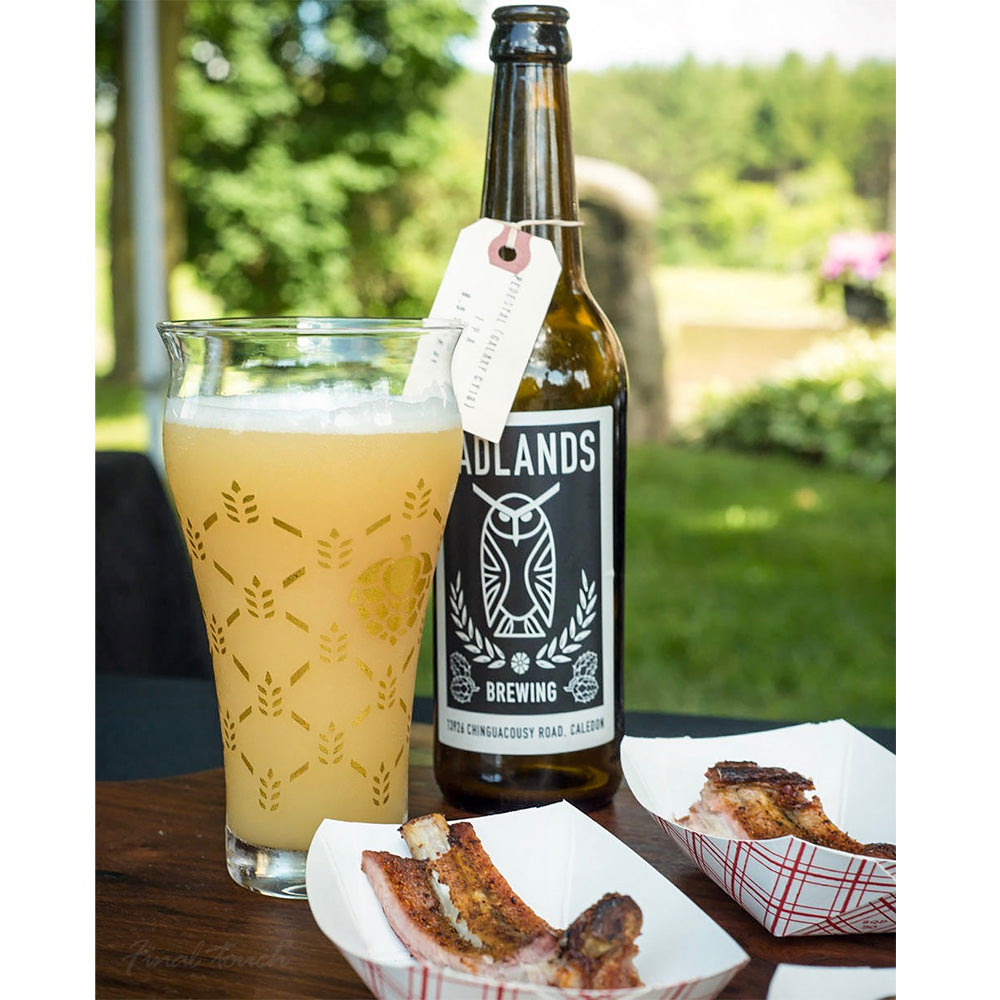 Jeray Final Touch Barley & Hops Brewhouse Beer Glass, Set of 4, 591ml