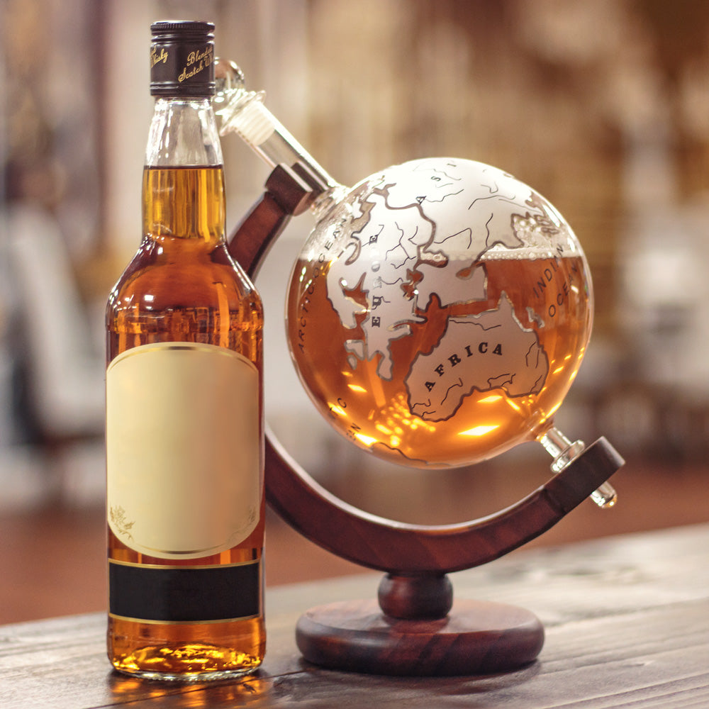 Jeray Bar Originale Silver Plane Globe Decanter, 750ml