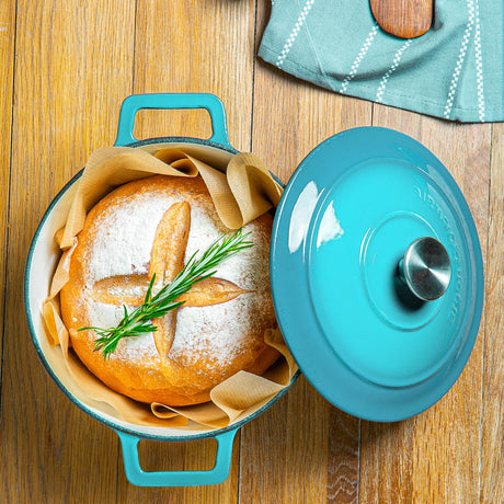 Rinkit Teal Ombre Cast Iron Casserole Dish - 4.5L