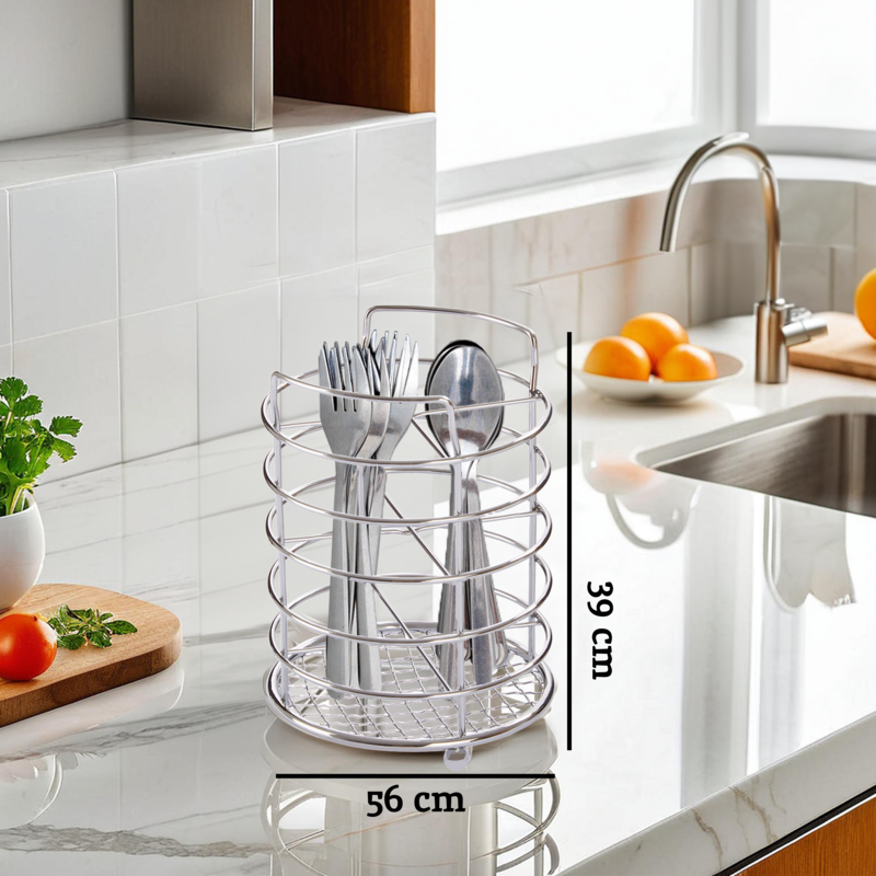 Orsina Soren Chrome 4-Section Cutlery Caddy