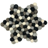 HatiNest Star Shape Felt Ball Centre Mat - Multi Grey