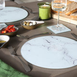 Rinkit Round Glass Chopping Board Marble - 30cm
