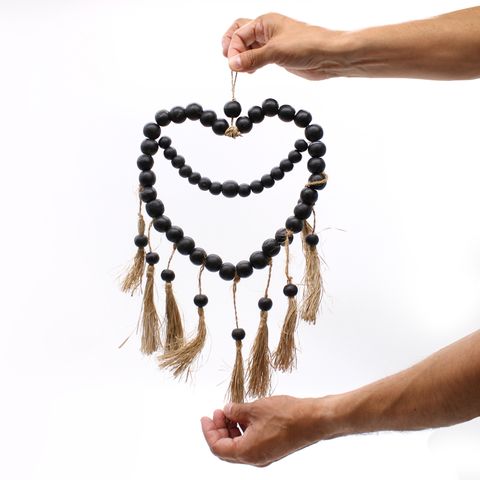 HatiNest Large Bead Heart Mobile - 33x23cm