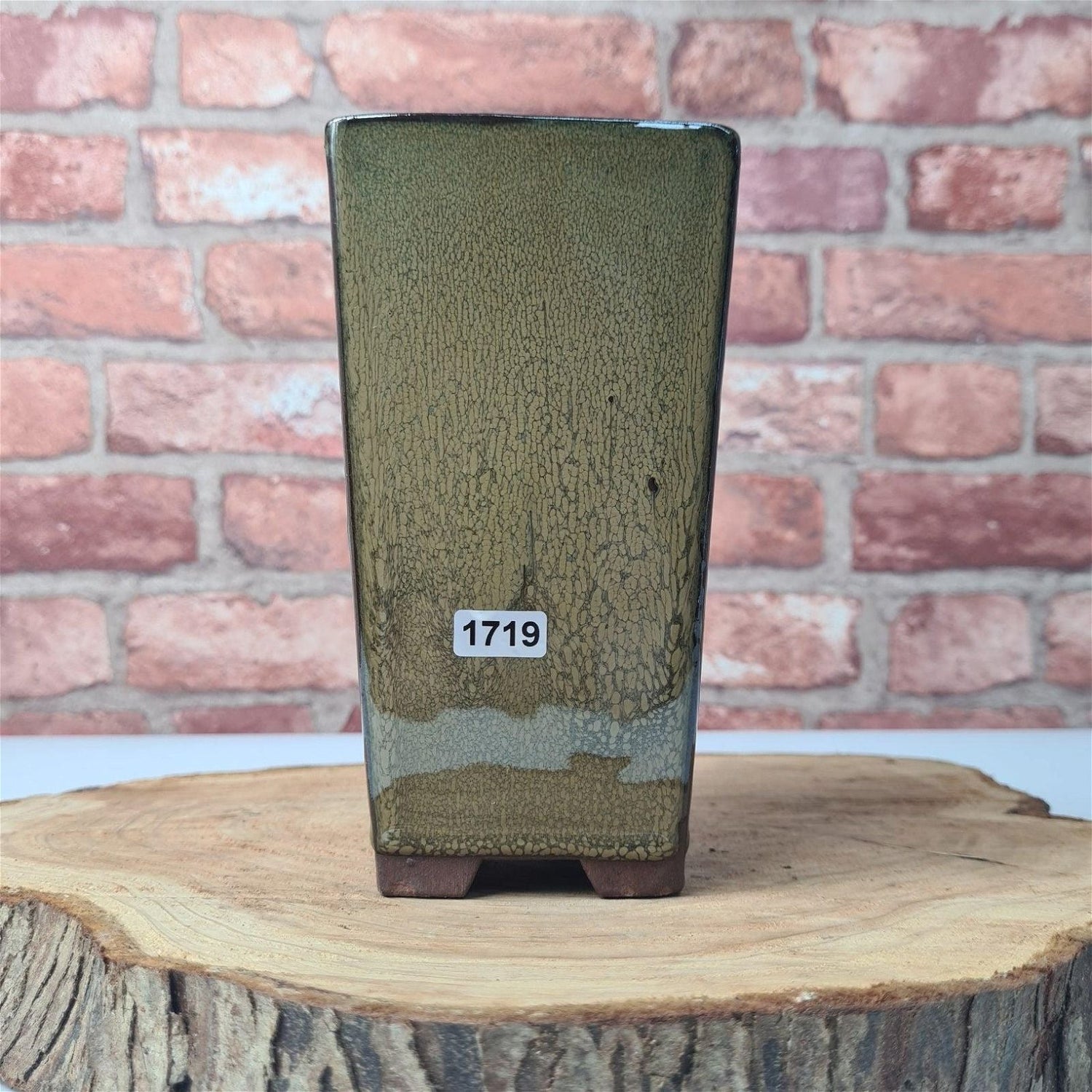 Yorkshire Bonsai Green Glazed Cascade Bonsai Pot - 9cm