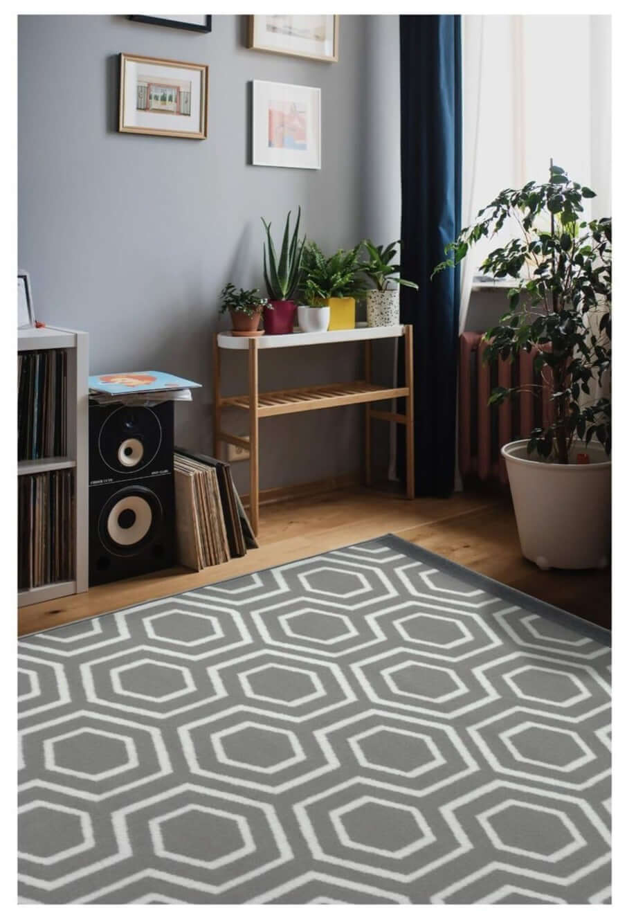 The Rugs Maestro Honeycomb Grey Rug 3035 WS25