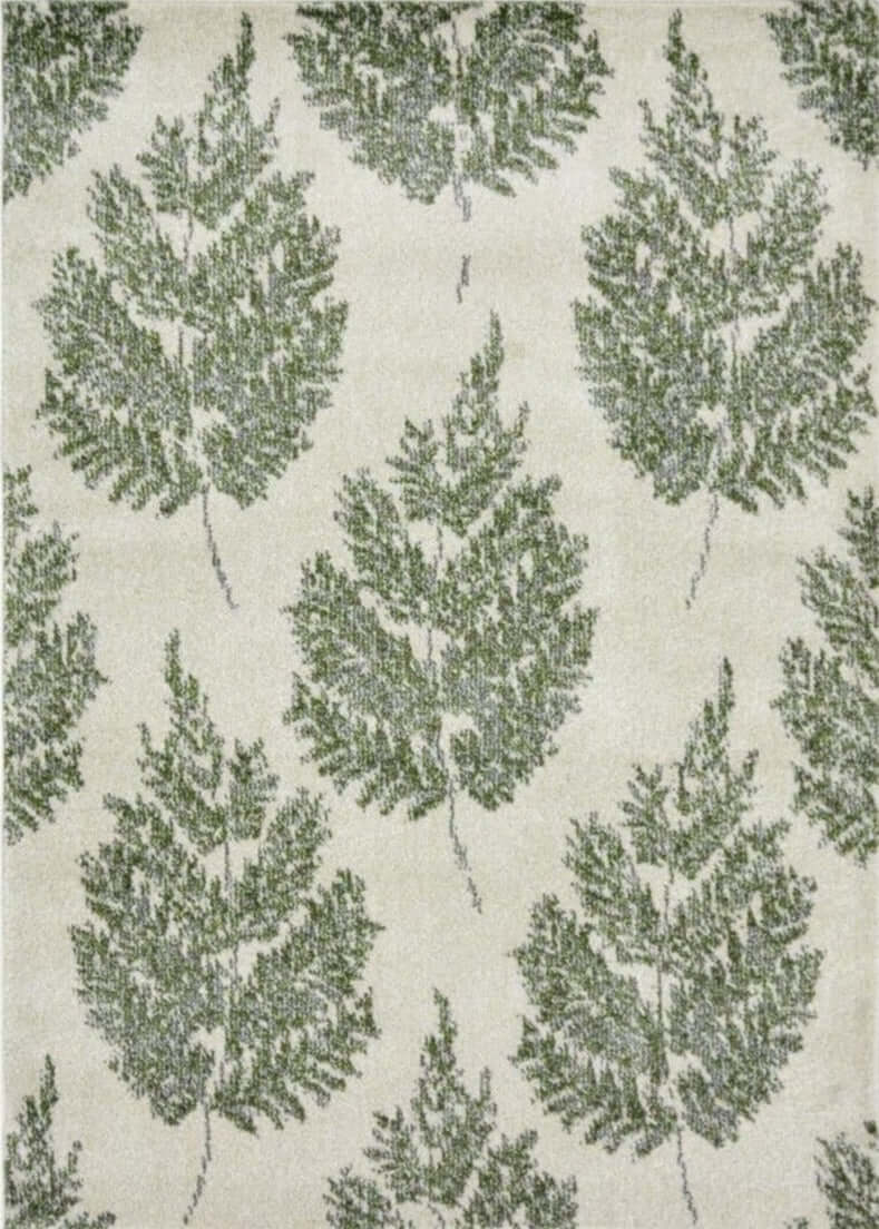 Villa Green Floral Rug - 100% polypropylene