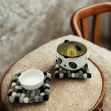 HatiNest Square Felt Ball Coasters Multi Grey - Set of 4