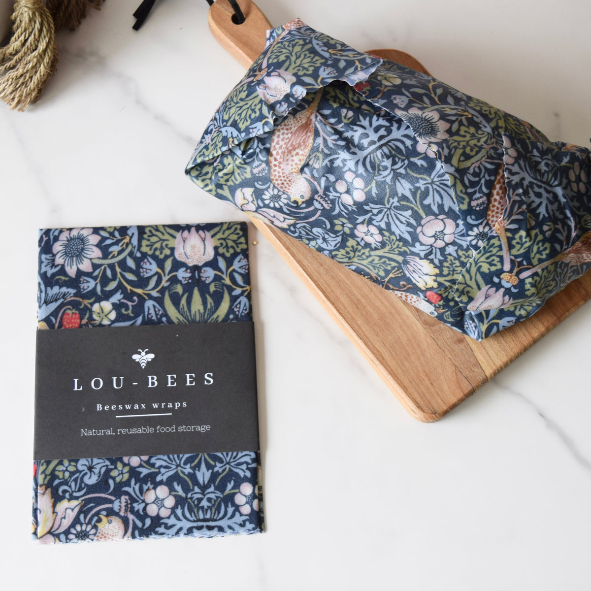 Lou-bees Strawberry Thief William Morris Beeswax Wrap