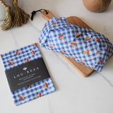 Lou-bees Toadstools on Gingham Large Beeswax Wrap