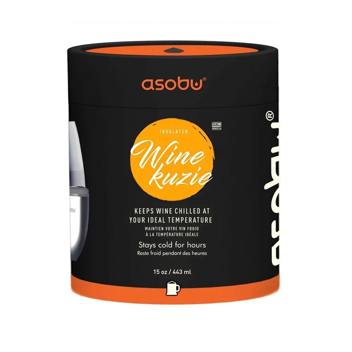 Asobu Insulated Wine Insulated Sleeve, 444 ml, White