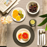 Rinkit Round Linea Slate Placemats & Coasters Dining Set Black - 12pc