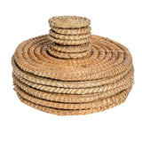 Rinkit Woven Palm Leaf Placemats & Coasters Set – 12 Piece