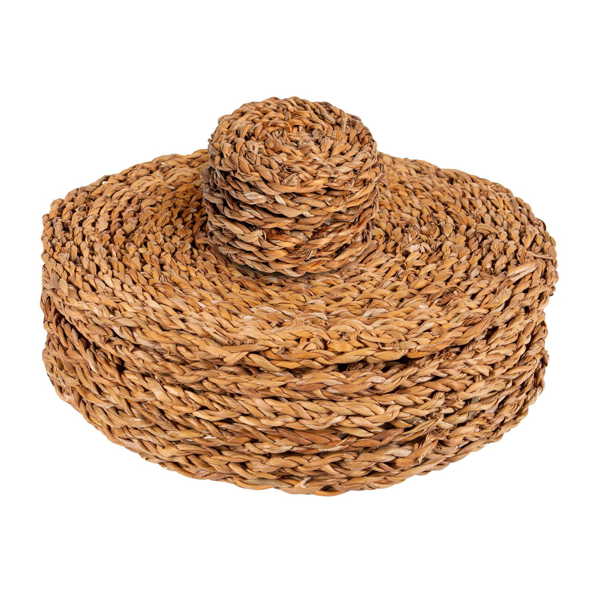 Rinkit Woven Seagrass Placemats & Coasters Set - 12pc