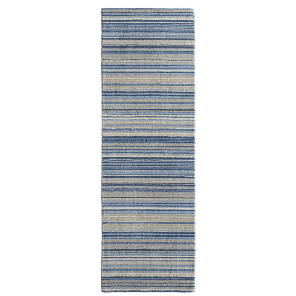 Fine Stripes Blue Rug | The Rugs 100% Wool