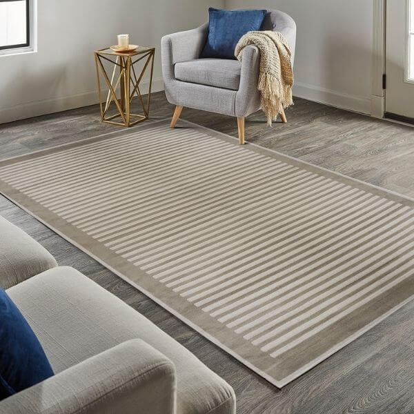 Belgrade Natural Striped Rug by The Rugs