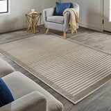 Belgrade Natural Striped Rug by The Rugs