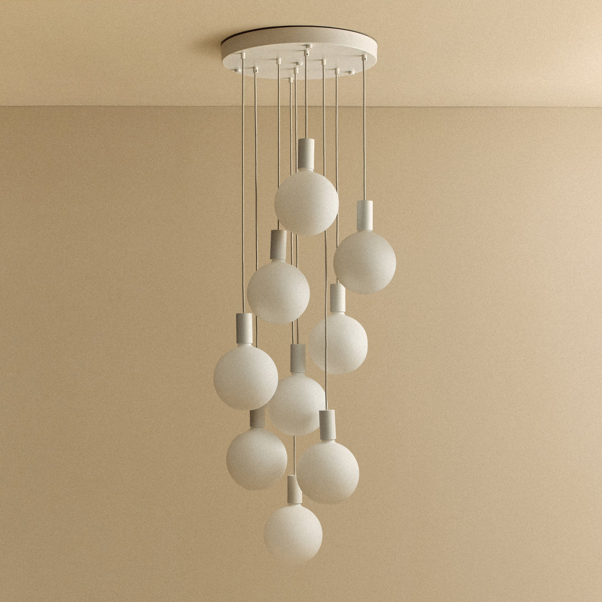 Tala Alumina Nine Pendant Light with Sphere V Bulbs