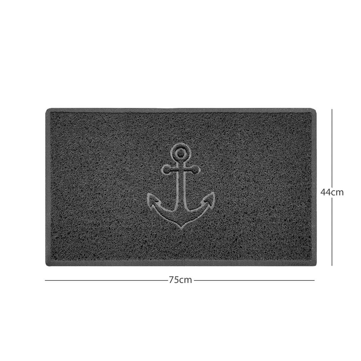 Nicoman "Anchors Away" Grey Spaghetti Door Mat