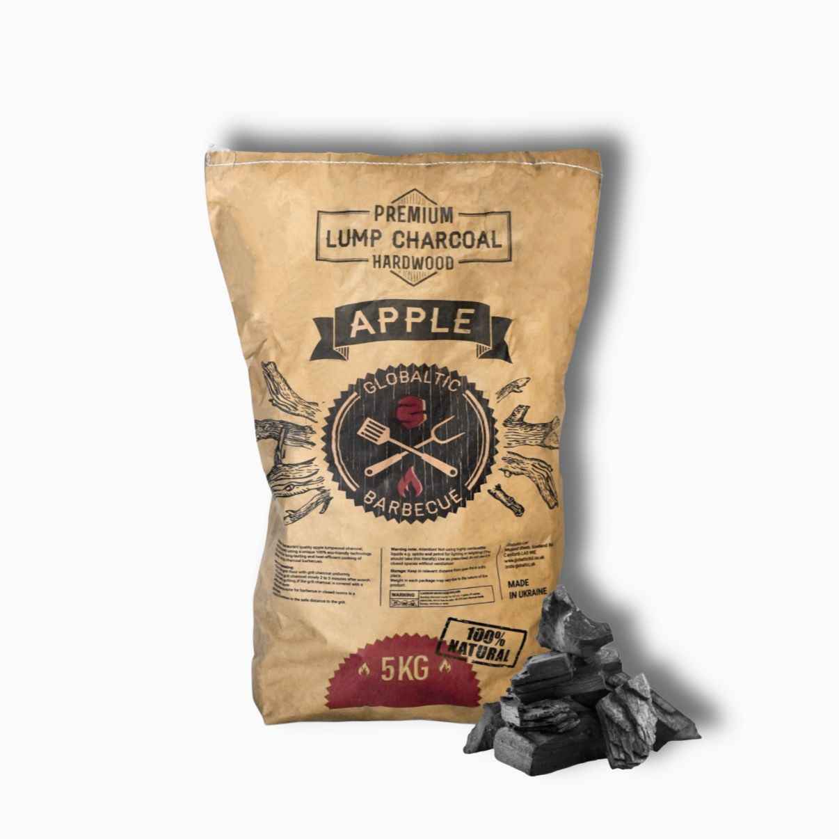 Globaltic Apple Lumpwood Charcoal - 5kg