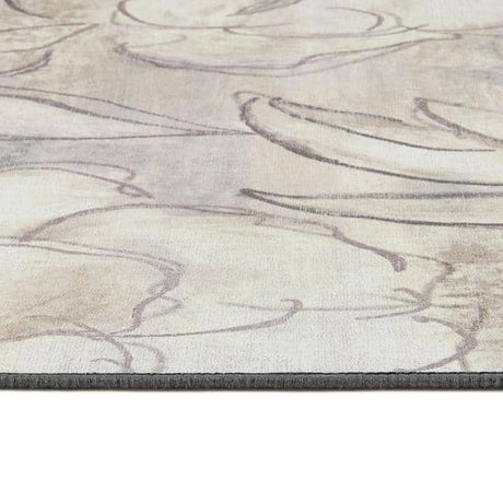 Eco-Washable Cream Rug Floral Design