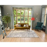 Eco-Washable Cream Rug Floral Design