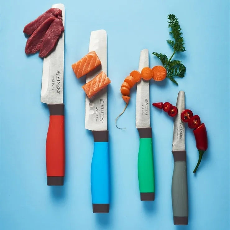 Viners Assure Colour Code Knife Set, 4pcs