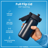 ION8 Leak Proof Thermal Steel Water Bottle, Insulated, Ash Navy, 320ml (11oz)