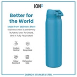 ION8 Leak Proof 1 Litre Water Bottle, Stainless Steel, Blue, 1L