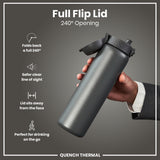 ION8 Leak Proof 1 Litre Thermal Water Bottle, Insulated, Grey, 1L