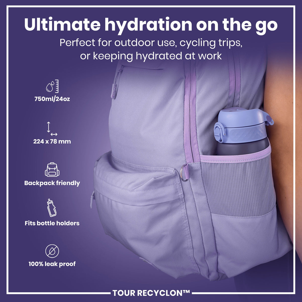 ION8 Bottle, Recyclon, Light Purple, 750ml