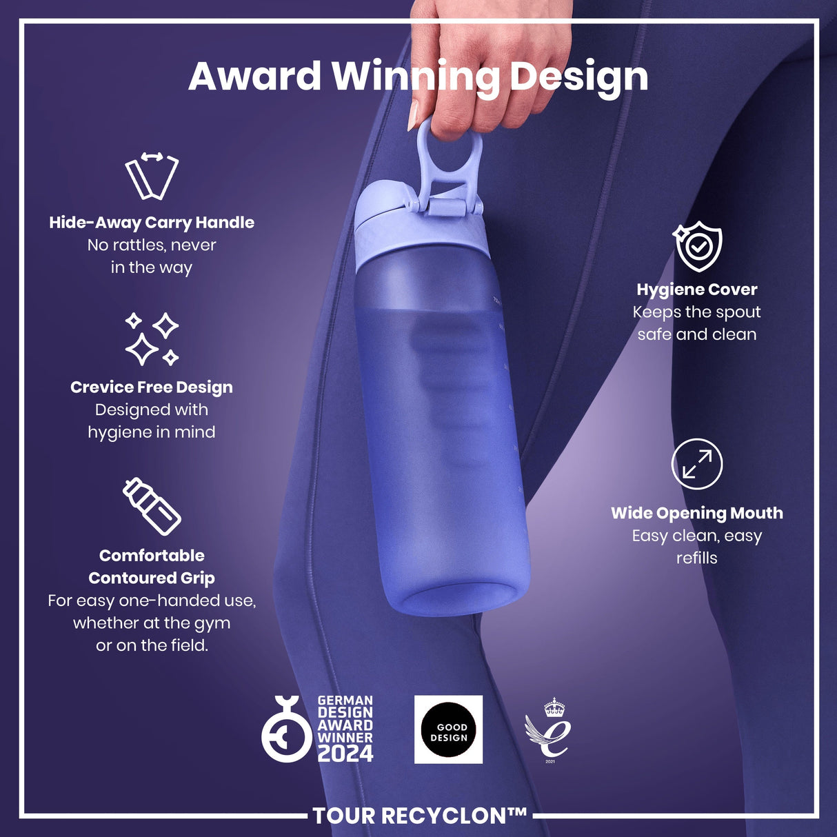 ION8 Bottle, Recyclon, Light Purple, 750ml