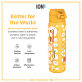 ION8 Leak Proof Slim Water Bottle, Stainless Steel, Giraffes, 600ml (20oz)