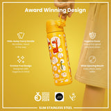 ION8 Leak Proof Slim Water Bottle, Stainless Steel, Giraffes, 600ml (20oz)