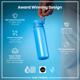 ION8 Leak Proof Slim Thermal Steel Water Bottle, Insulated, Blue, 500ml (17oz)