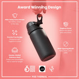 ION8 Leak Proof Thermal Steel Water Bottle, Insulated, Grey, 320ml (11oz)