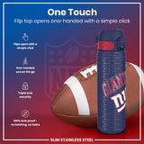 ION8 Leak Proof NFL Water Bottle, Stainless Steel, New York Giants, 600ml (20oz)