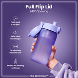 ION8 Leak Proof Kids' Water Bottle, Recyclon, Light Purple, 350ml (12oz)