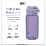 ION8 Leak Proof Kids' Water Bottle, Recyclon, Light Purple, 350ml (12oz)