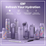 ION8 Leak Proof Kids' Water Bottle, Recyclon, Light Purple, 350ml (12oz)