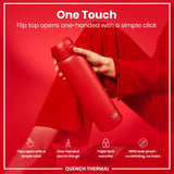 ION8 Leak Proof 1 Litre Thermal Water Bottle, Insulated, Red, 1L