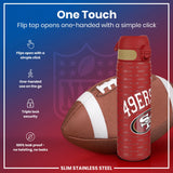 ION8 Leak Proof NFL Water Bottle, Stainless Steel, San Francisco 49ers, 600ml (20oz)