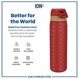 ION8 Leak Proof NFL Water Bottle, Stainless Steel, San Francisco 49ers, 600ml (20oz)