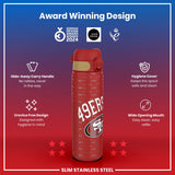 ION8 Leak Proof NFL Water Bottle, Stainless Steel, San Francisco 49ers, 600ml (20oz)