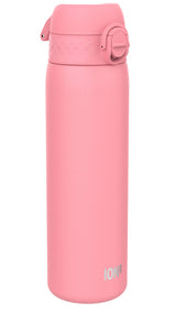 ION8 Leak Proof Slim Thermal Steel Water Bottle, Insulated, Rose Bloom, 500ml (17oz)